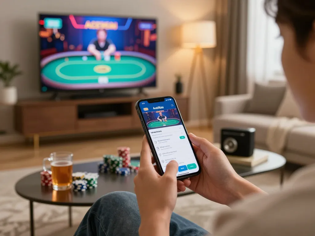 A player immersed in exciting mobile games on Ace96au, showcasing a lively online gaming environment