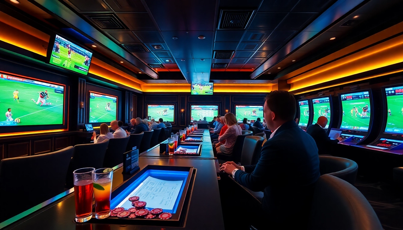 Excited fans engaging in live sports betting at Vào Lưới, enjoying HD football matches with luxurious comfort.