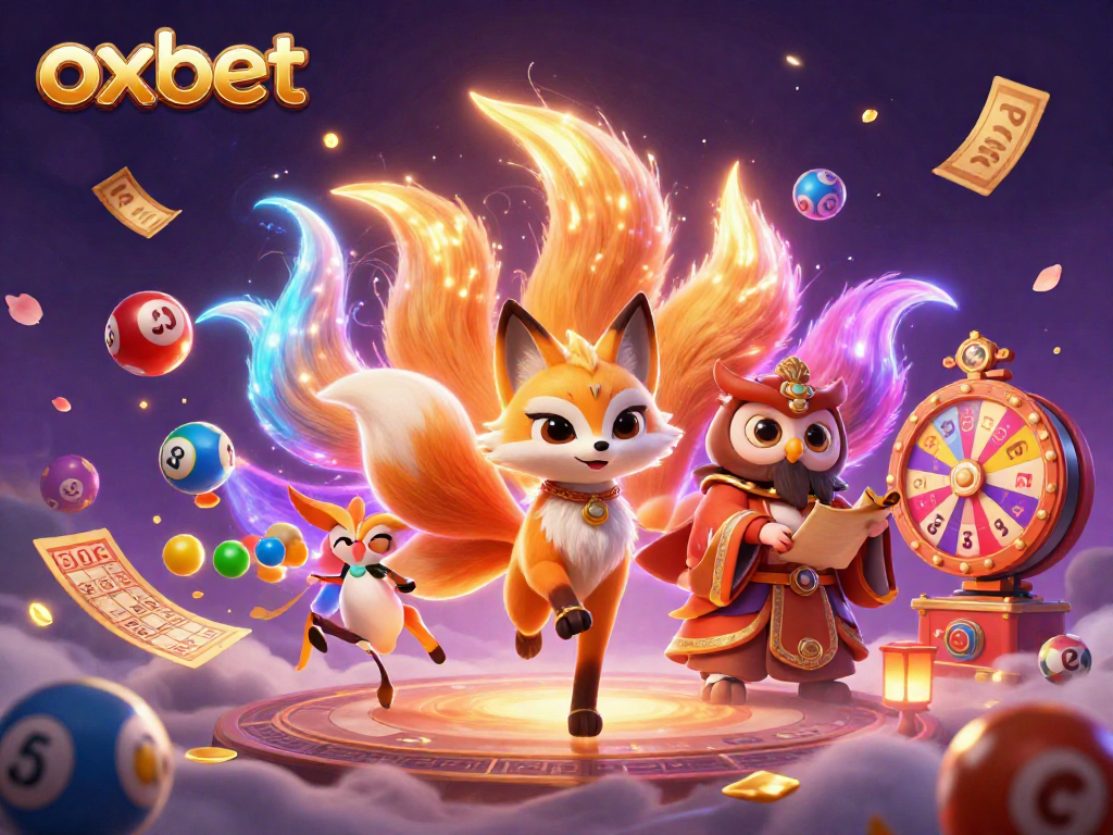Experience the magic of oxbet with a vibrant 3D illustration showcasing the charm of lotteries and gaming.