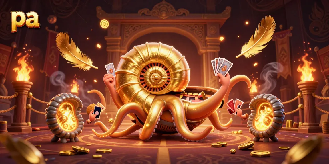 Experience thrilling casino action with the pa-themed scene featuring an ancient nautilus and cards.