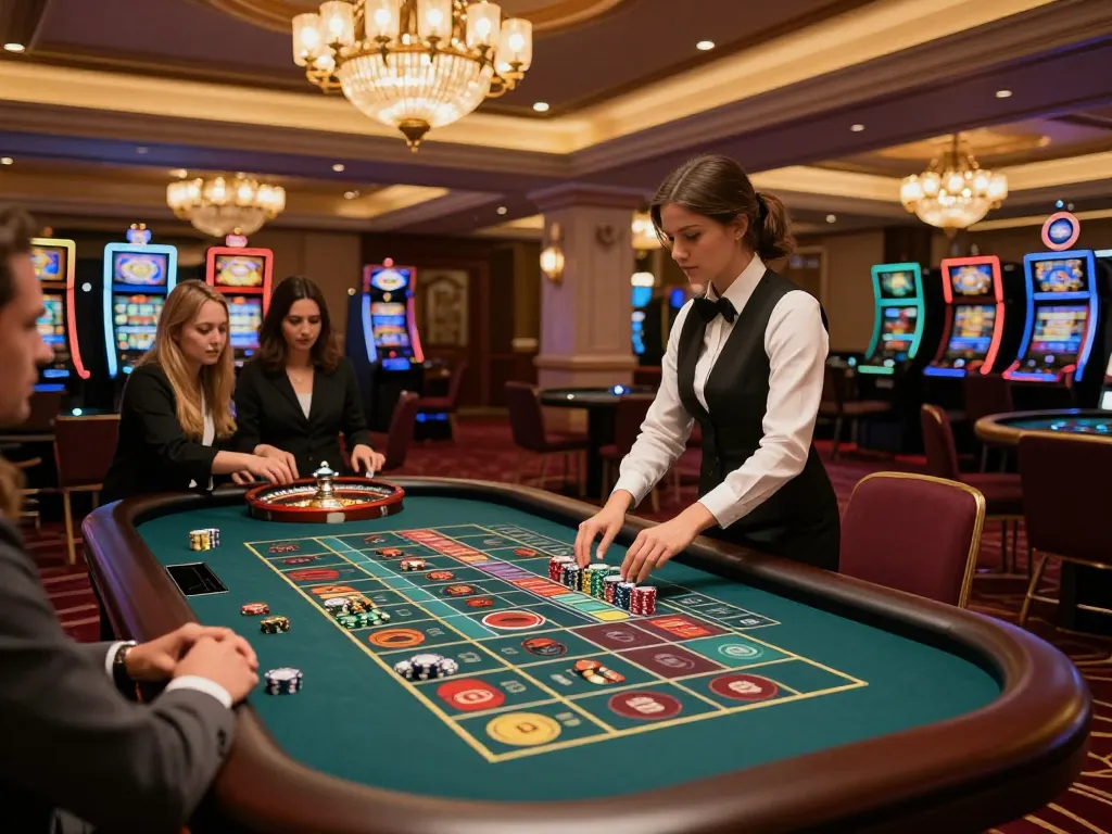 Player placing bets at an upscale roulette table while experiencing du88 excitement in a lavish casino atmosphere.