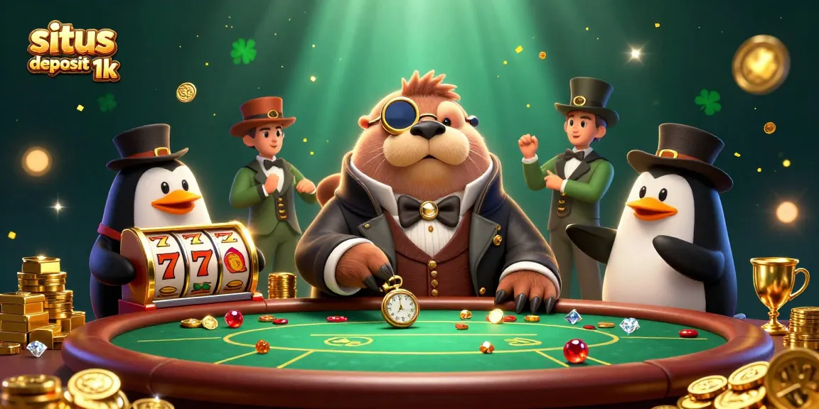 Experience winning moments at situs deposit 1k with vibrant casino-themed 3D illustration