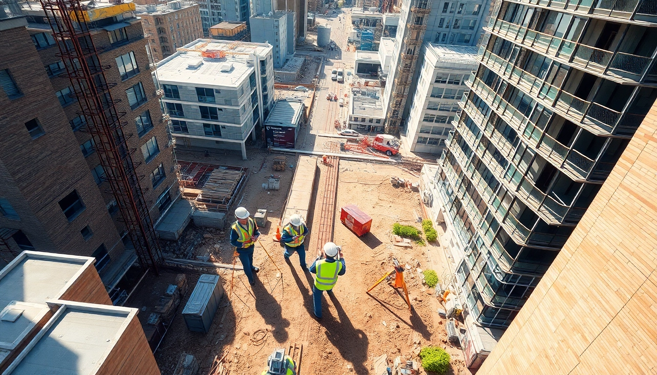 Topographical Surveyors London Surrey at a construction site using advanced surveying equipment