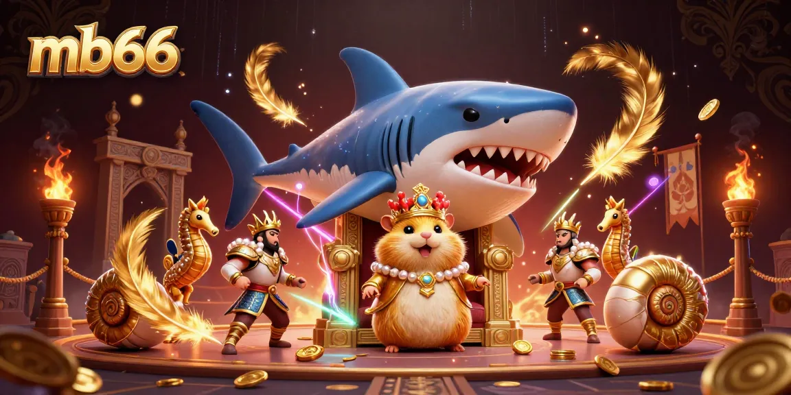 Engage in thrilling gameplay with mb66's vibrant casino-inspired 3D illustration featuring a fierce golden hamster king.