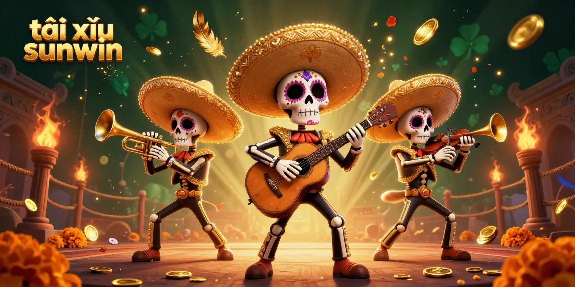 Experience the excitement of tài xỉu sunwin with vibrant mariachi characters celebrating in a dynamic 3D scene.