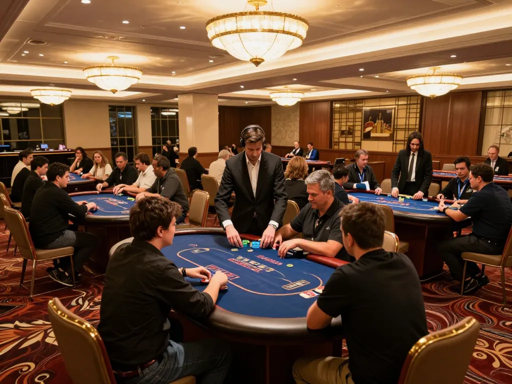 Players enjoying thrilling casino games at ALO8 with vibrant lighting and luxurious decor.