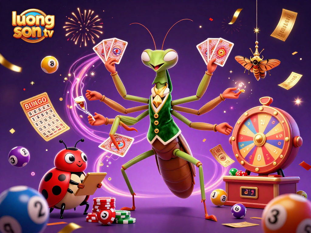 Experience thrilling gaming with luong son tv, showcasing vibrant lottery elements and characters.