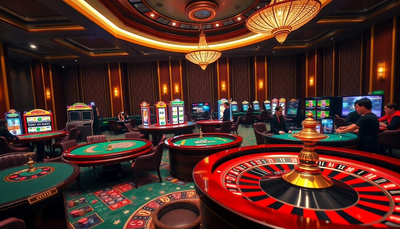 Experience the thrill of EV88.COM with vibrant casino visuals showcasing excitement and luxury.