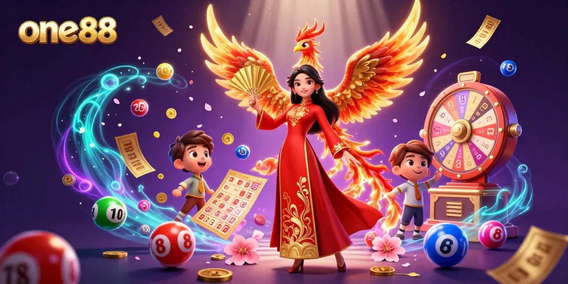 Experience the excitement at one88 with a winning lottery scene featuring vibrant game elements.