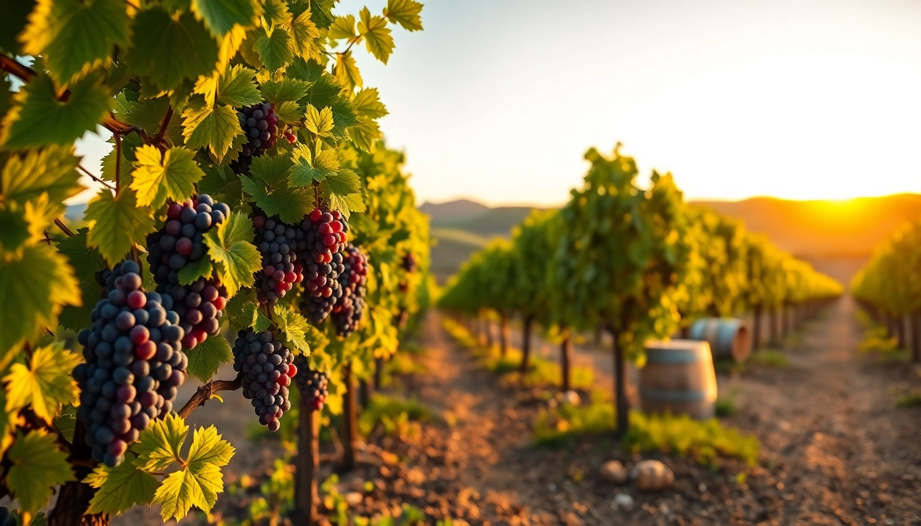Experience the beauty of Clarksburg ca wineries with lush vineyards and golden sunset.
