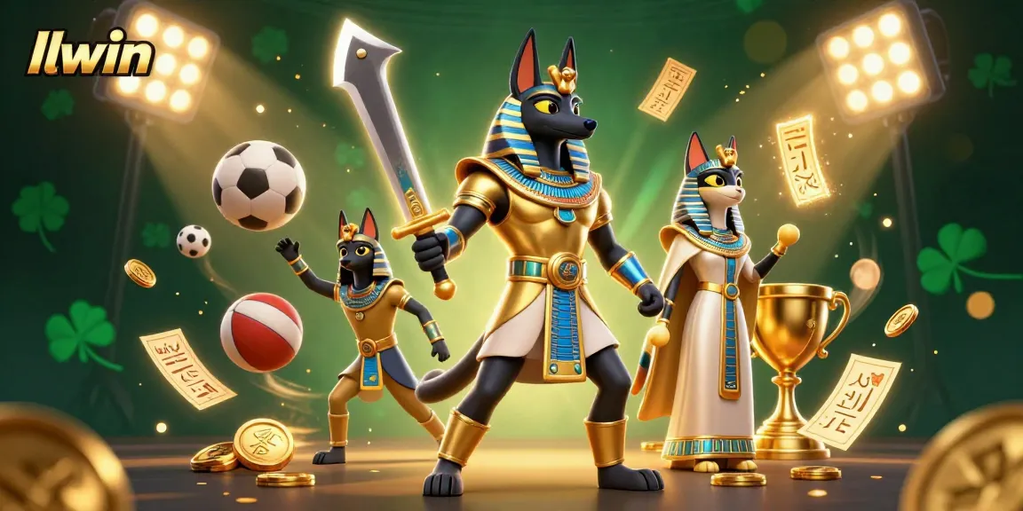 Engage with LLWIN's dynamic gaming experience featuring an epic Egyptian theme and sports action.