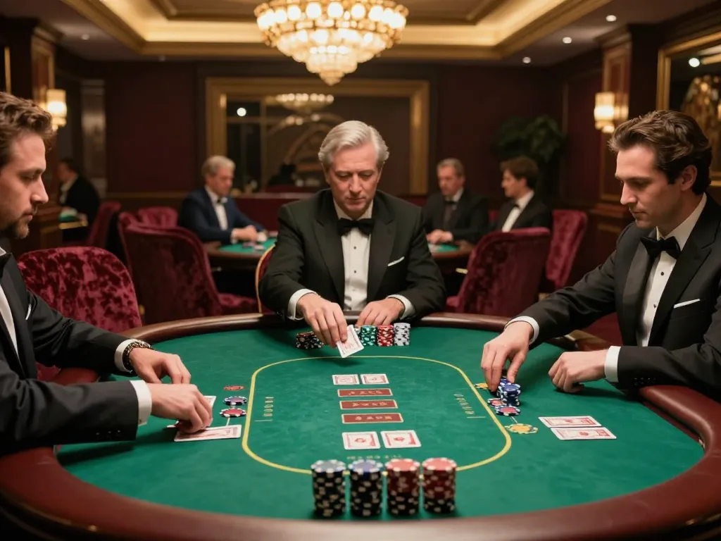 Engaging players at the high-roller poker table on https://suncity.global/ showcasing competitive gaming atmosphere
