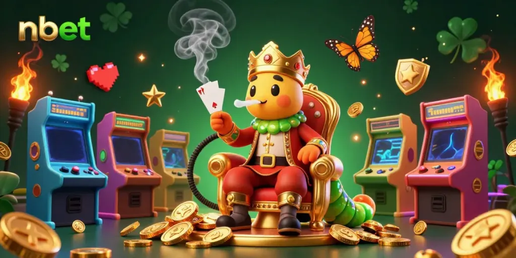 Experience thrilling nbet gameplay with vibrant characters and casino elements in this captivating illustration.