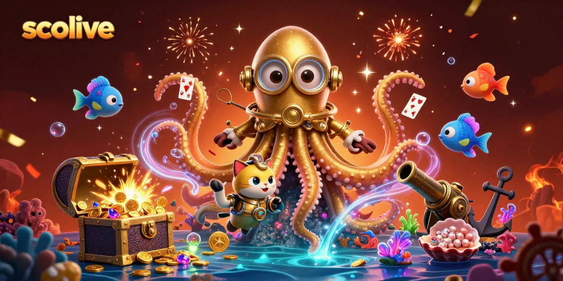 Socolive captures the thrill of gaming with cartoon adventures, sparkling treasures, and a dynamic underwater theme.
