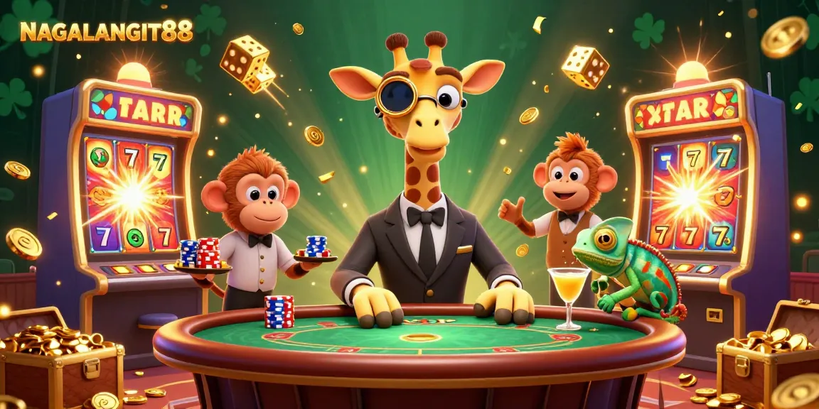 NAGALANGIT88 offers an electrifying gaming experience with vibrant slot machines and colorful characters