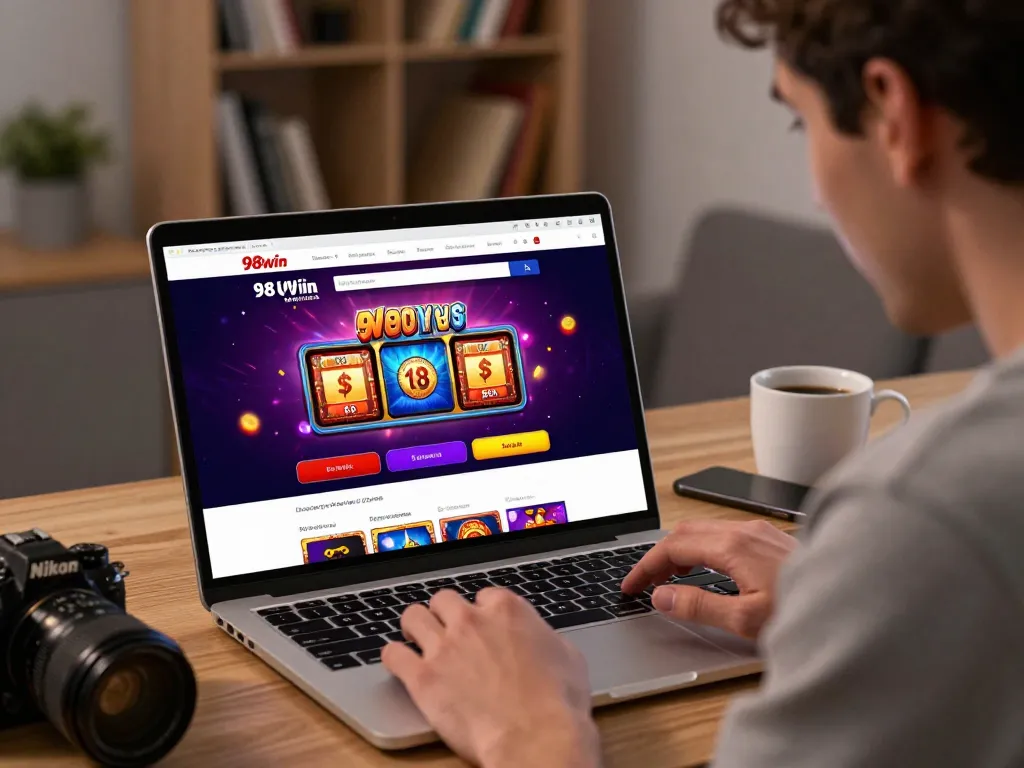 Player enjoying online gaming at 98win, showcasing excitement and interactive interface.
