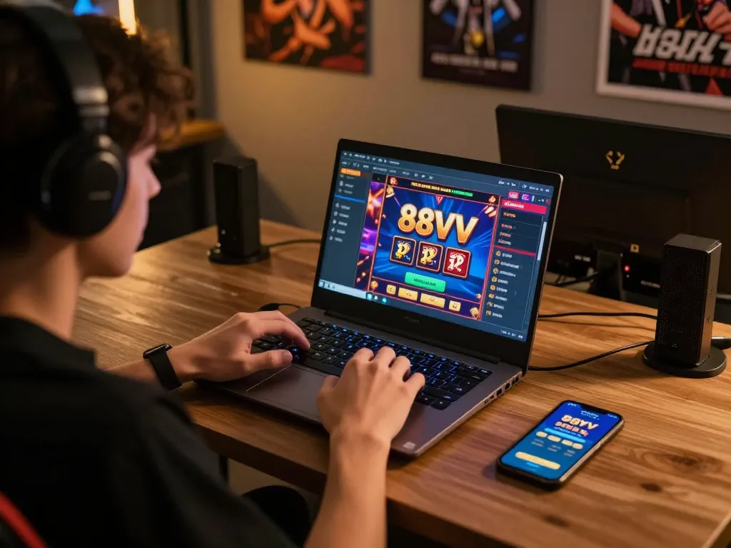 Engaged player exploring the 88vvgo online casino platform for immersive gaming.