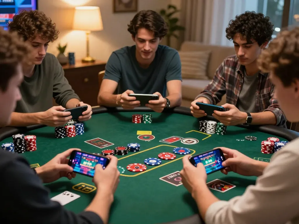 Experience sgwin66 excitement through live online casino gaming on a smartphone in a cozy setting