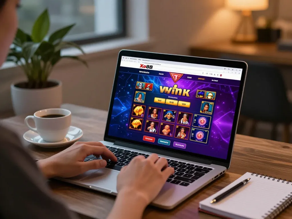 Engaged player celebrating a win on Website Xo88 online casino during an exciting game.
