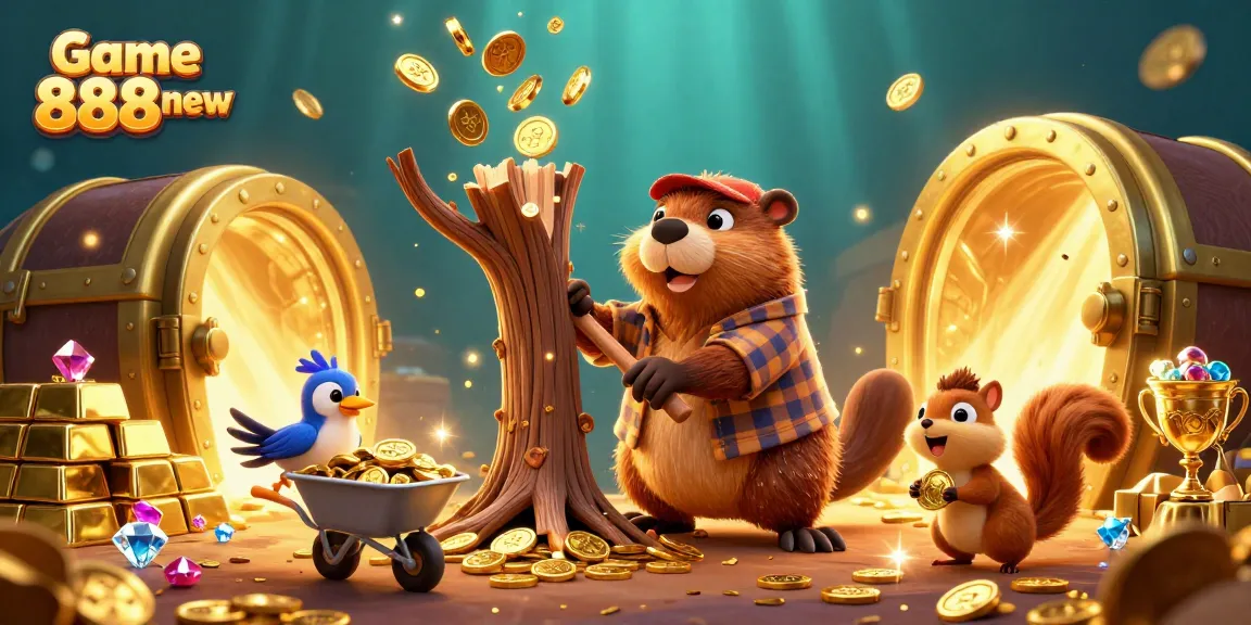 Experience the thrill of Game 888new with vibrant characters and dazzling treasures in a unique casino world.