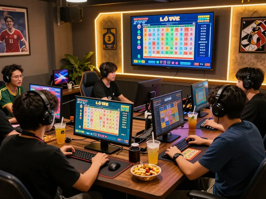 Exciting online gaming scene as players engage in Lô đề hôm nay, showcasing vibrant interfaces and a lively atmosphere.
