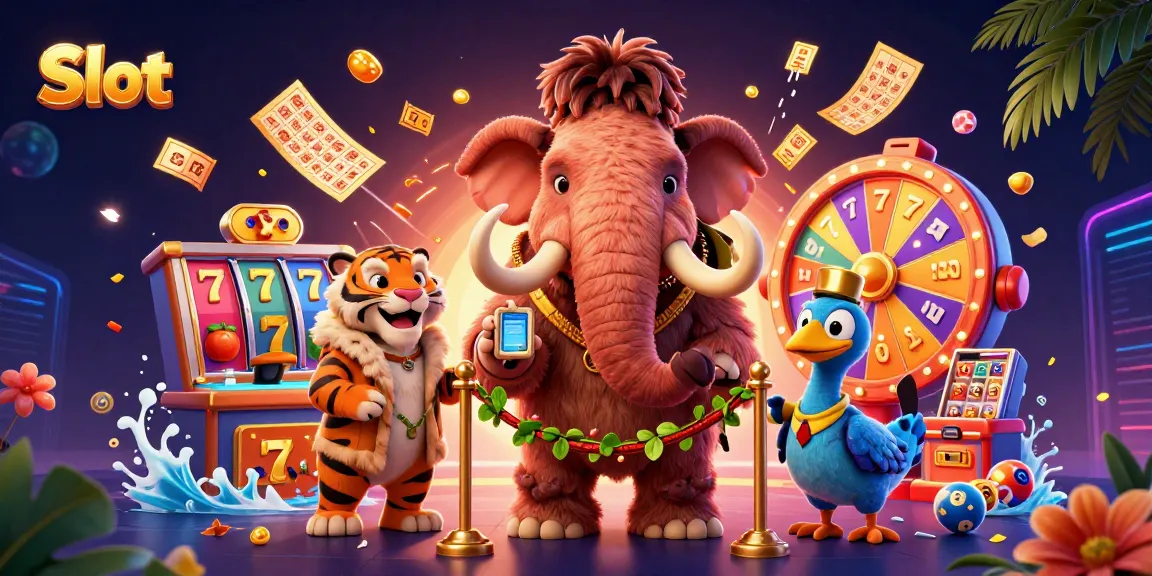Slot dengan simbol buah dan jackpot terlihat dinamis di kasino yang ramai