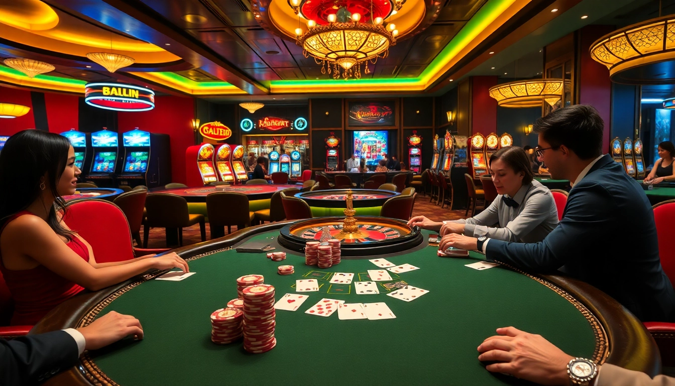 Experience high-stakes poker action at https://da88.navy/ with luxurious casino elements and vibrant entertainment.