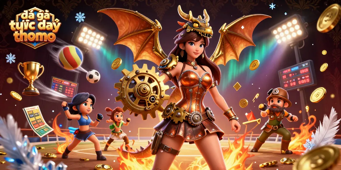 Engage in đá gà trực tiếp thomo with a dynamic 3D scene featuring thrilling cockfighting action.