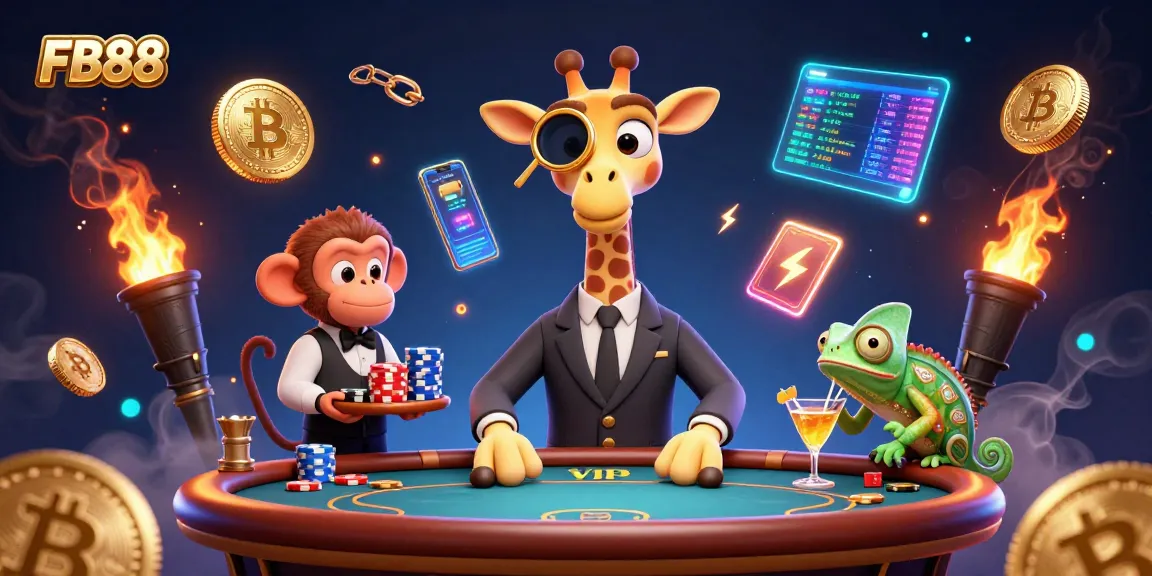 Experience thrilling gaming at FB88 with vibrant characters and interactive elements in a dynamic casino scene.