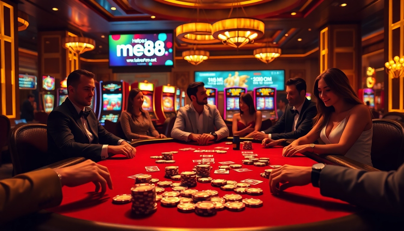 Engage in thrilling poker competitions at https://me88.in.net/ with professional dealers and vibrant casino visuals.