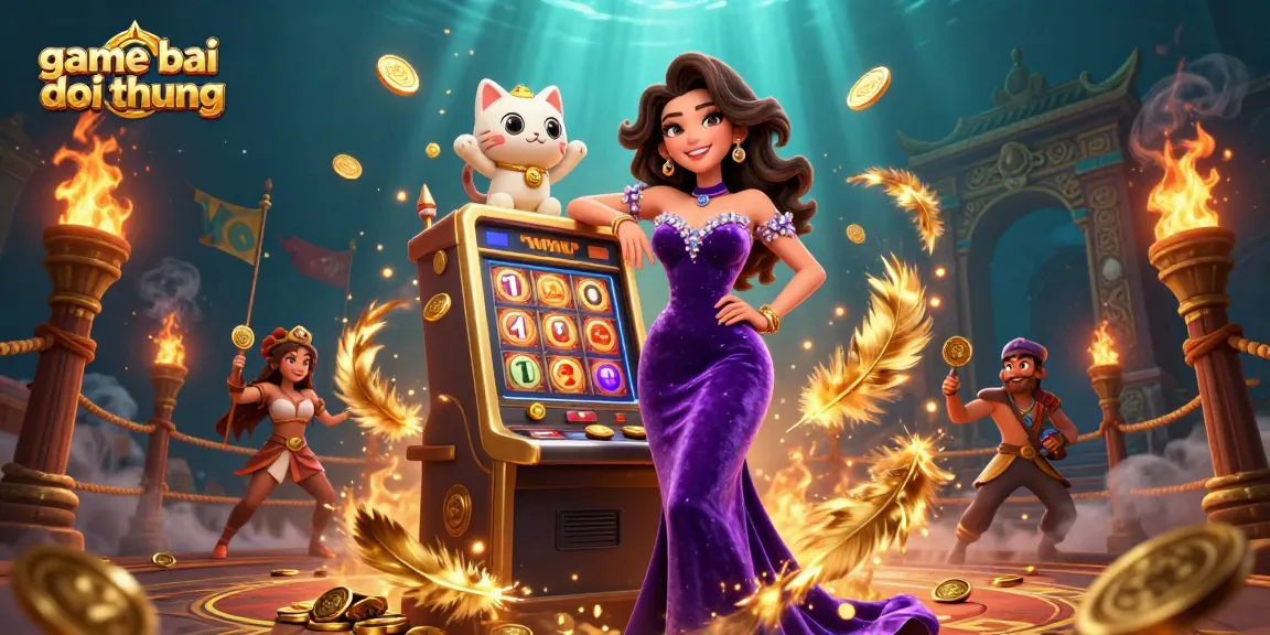 Experience the excitement of game bai doi thuong with vibrant casino elements and characters.