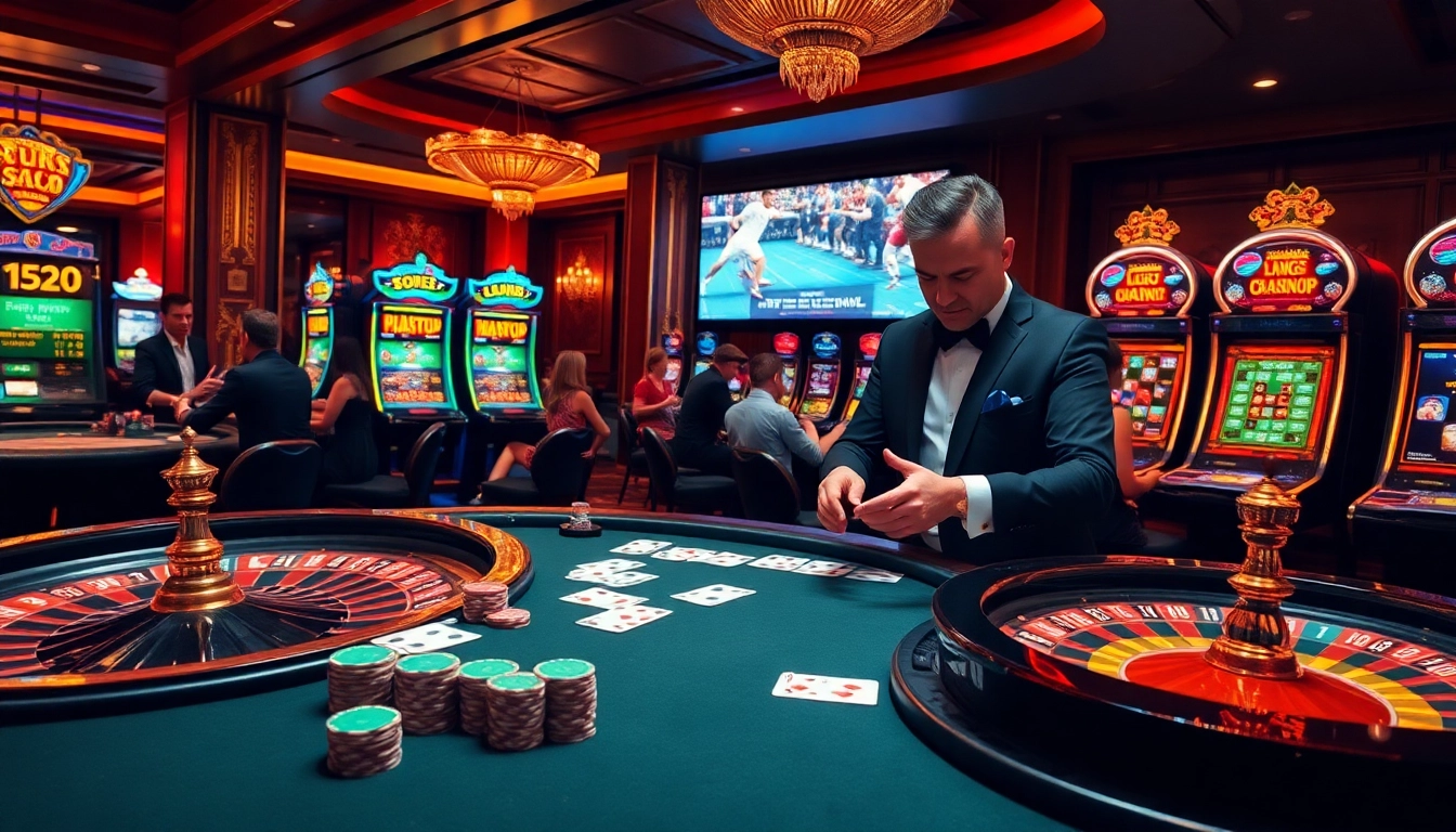 Engage with thrilling gambling action at lương sơn tv's dynamic casino atmosphere featuring poker, roulette, and live football.