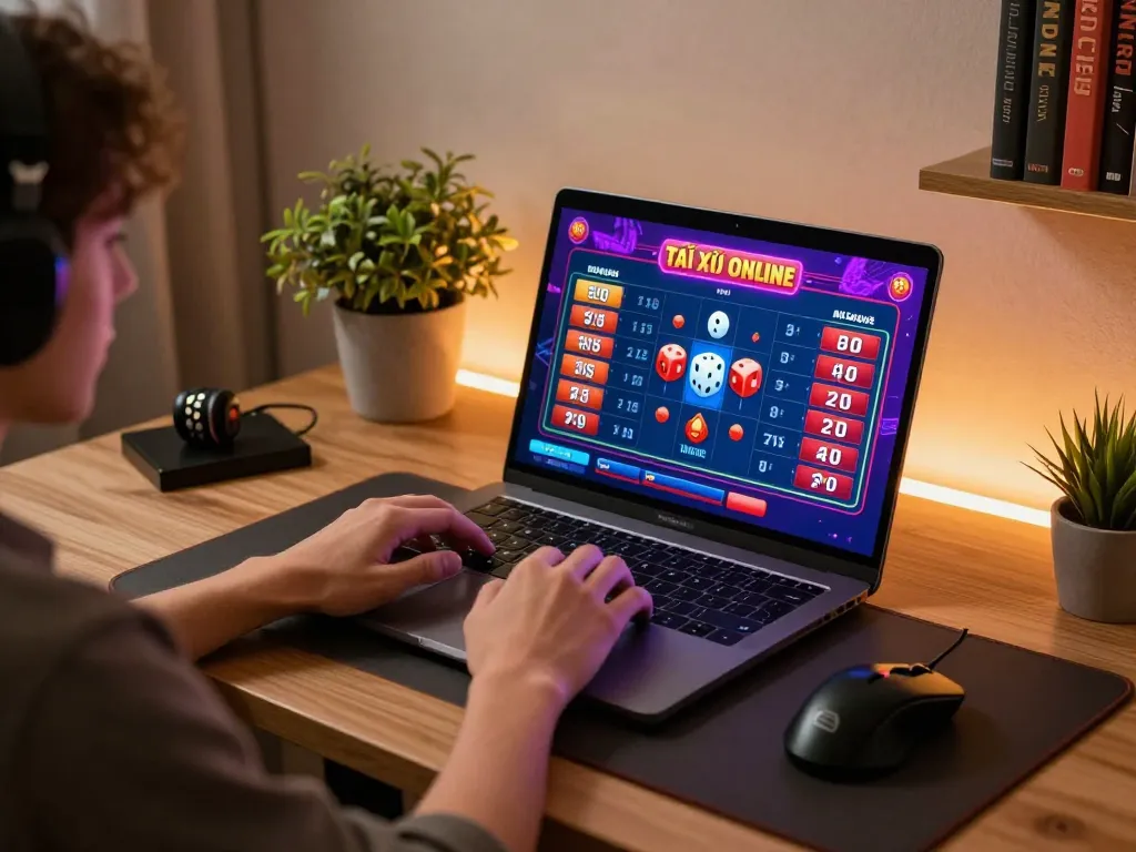 Taking part in exciting bets on taixiuonline.za.com with a stylish online gaming setup at home