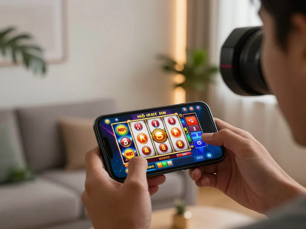 Engaging gameplay in nổ hũ slots on a mobile app showcasing vibrant graphics and winning potential