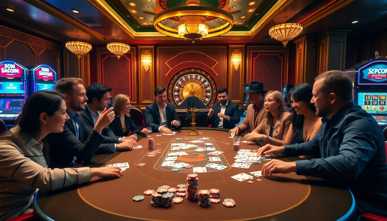 Experience high-stakes thrill at S8 Com's bustling casino with vibrant tables and engaging players.