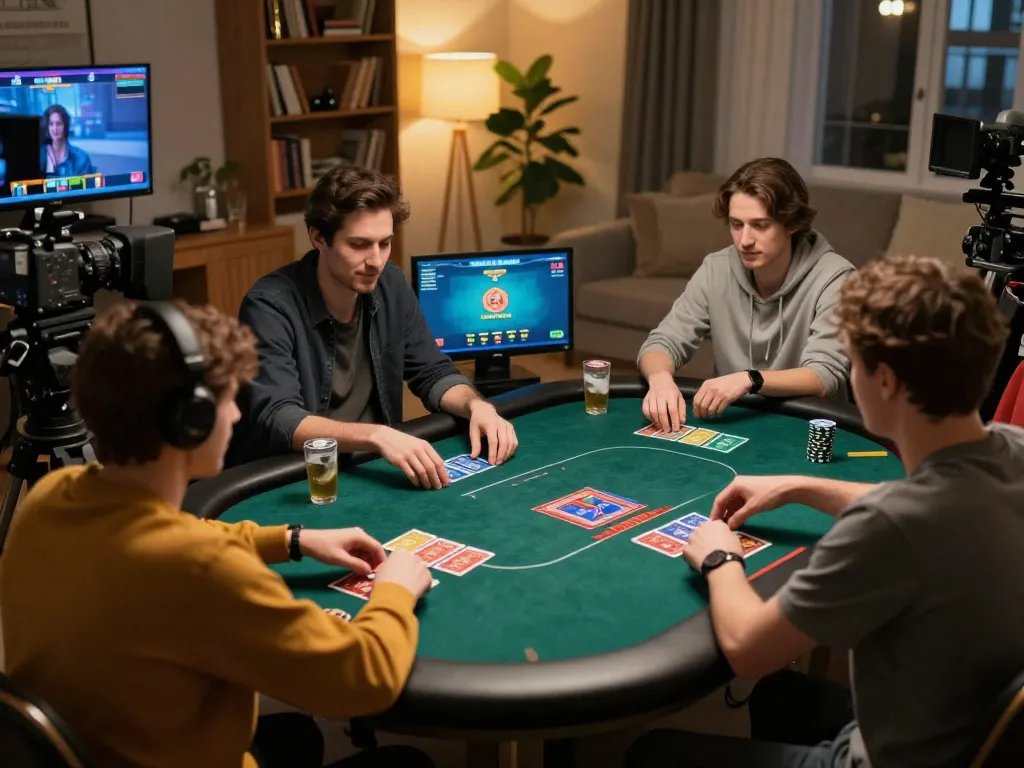 Players engaging in an exciting sam86 online poker session in a cozy home environment.