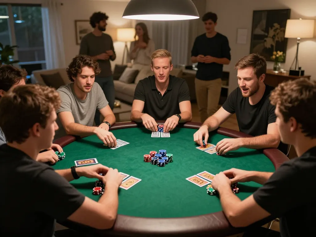 A thrilling moment capturing players engaged in a poker game, showcasing o8net3 excitement and strategy at play.