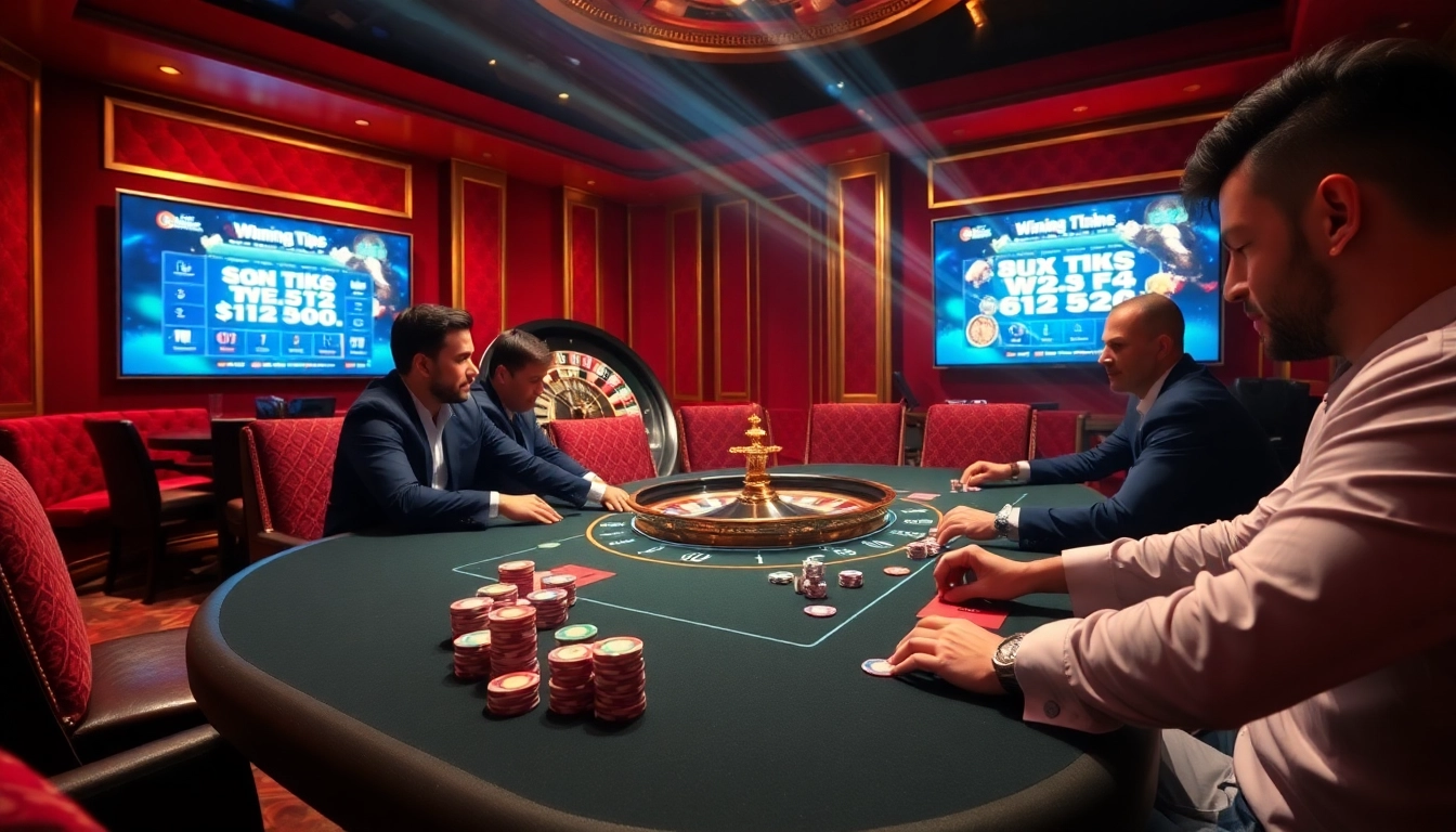 Builders optimize your winning chances at a vibrant casino table filled with chips and cards.