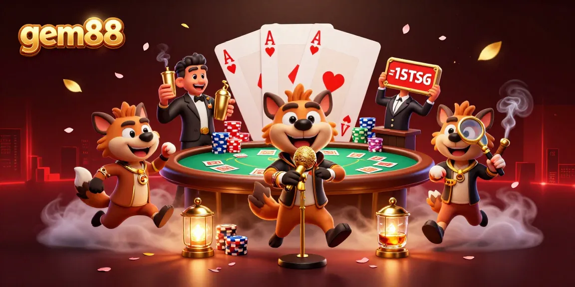 gem88 hyenas engage in lively casino activities as bartender and comedian provide entertainment