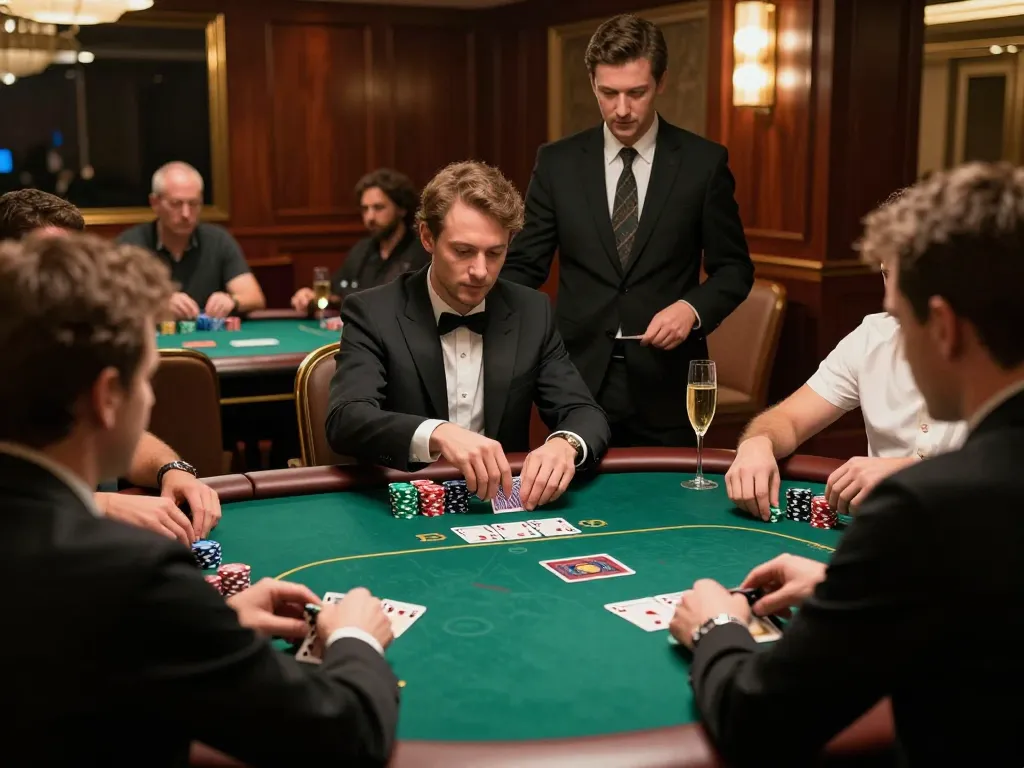 Engaging scene of players enjoying high-stakes poker at KP88VIP, emphasizing excitement and luxury in gaming