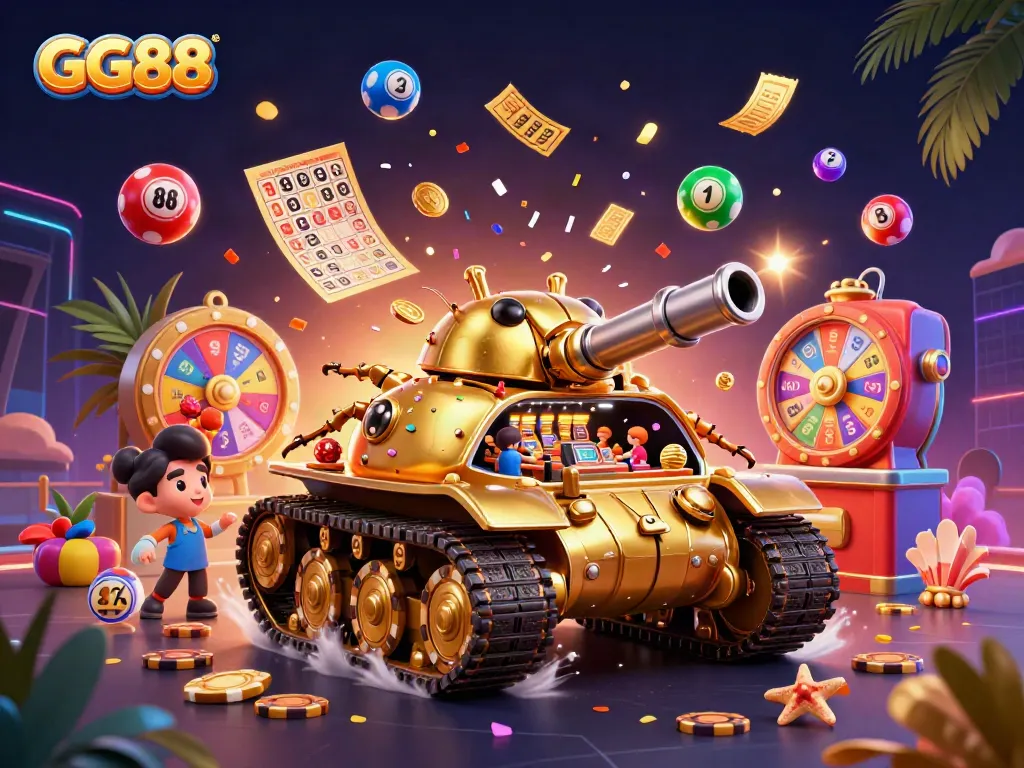 Experience the thrilling adventures at GG88, where the golden beetle tank reveals a vibrant casino world.