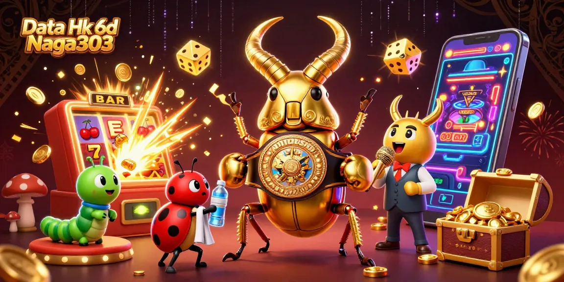 Experience the excitement of Data Hk 6d Naga303 with dynamic casino elements and vibrant characters.