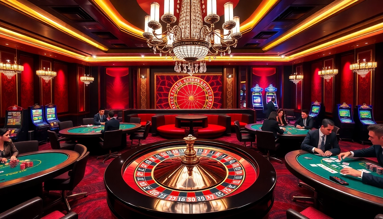 Experience the excitement of gambling at Bet88 with luxurious poker tables and roulette wheels.