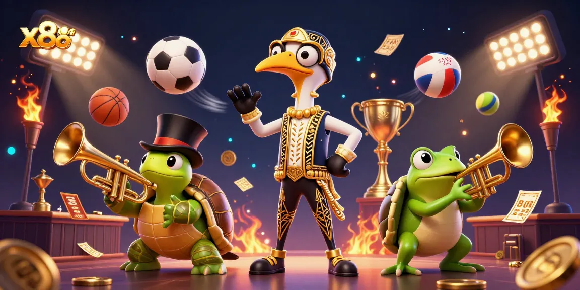 Immerse in the thrilling world of x88ni, with dynamic sports betting in a lively 3D casino scene.