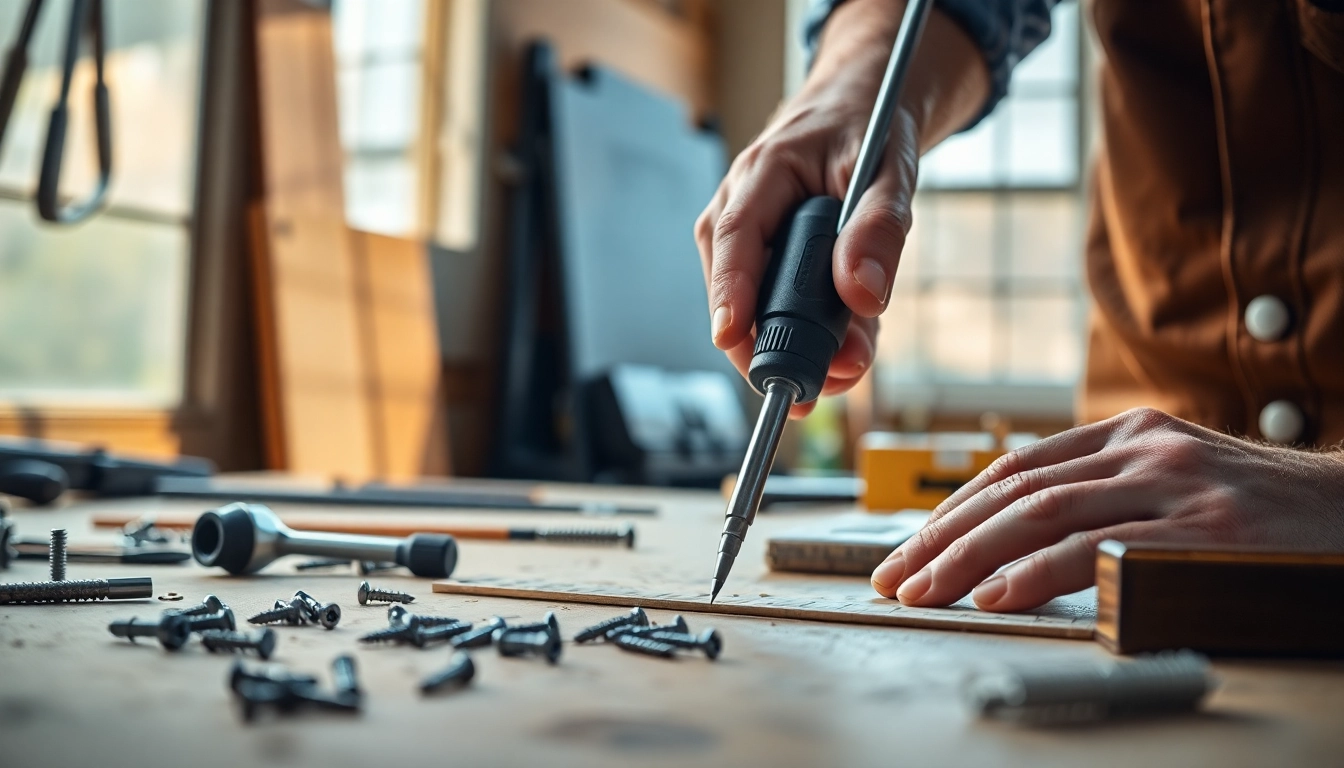 Craftsman using Wiha Centrofix screwdriver with SoftFinish grip to enhance precision in assembly tasks.