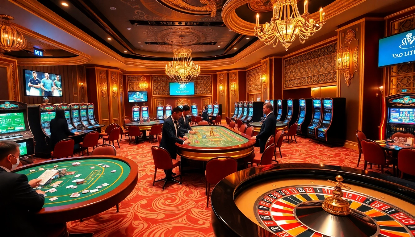 Vào Lưới TV betting excitement with sophisticated tables and vibrant gameplay.