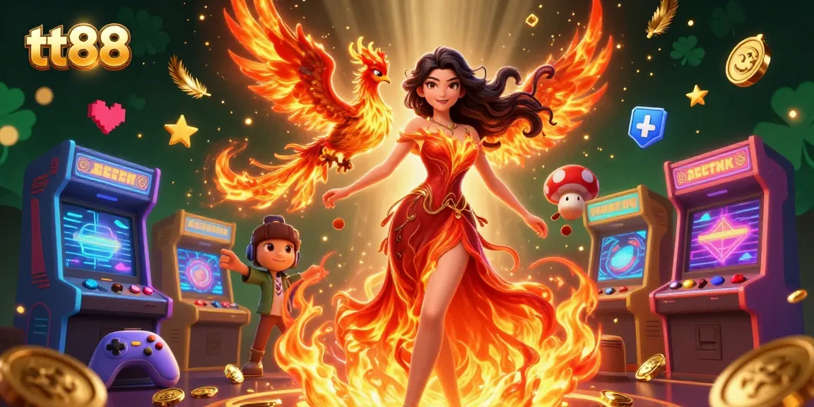 Engage with tt88's vibrant casino experience featuring an Asian woman in a dynamic artistic scene.