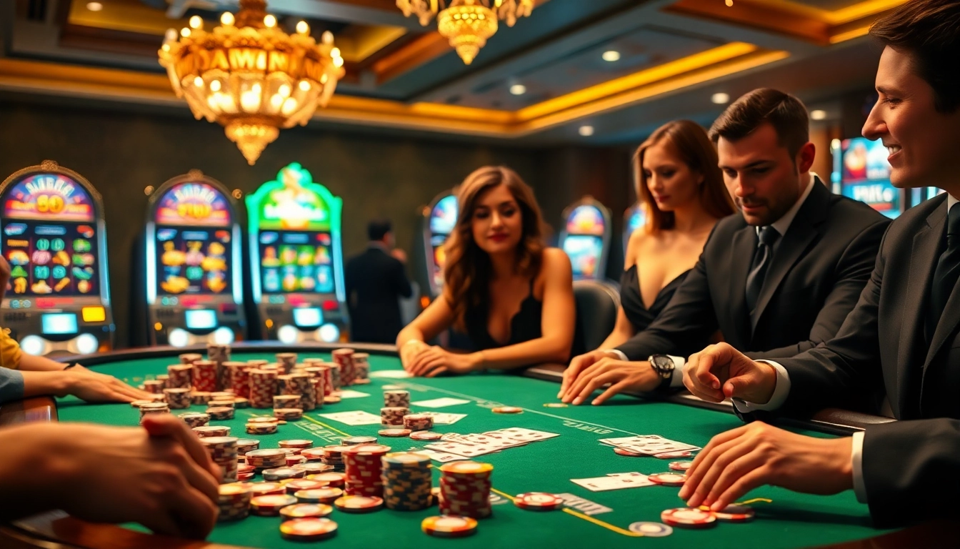 Engaging poker game scene at https://kkwin.black/ showcasing a vibrant atmosphere with chips and cards.