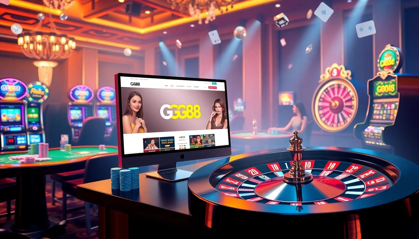 Experience excitement at GG88 with vibrant slot machines and casino tables.