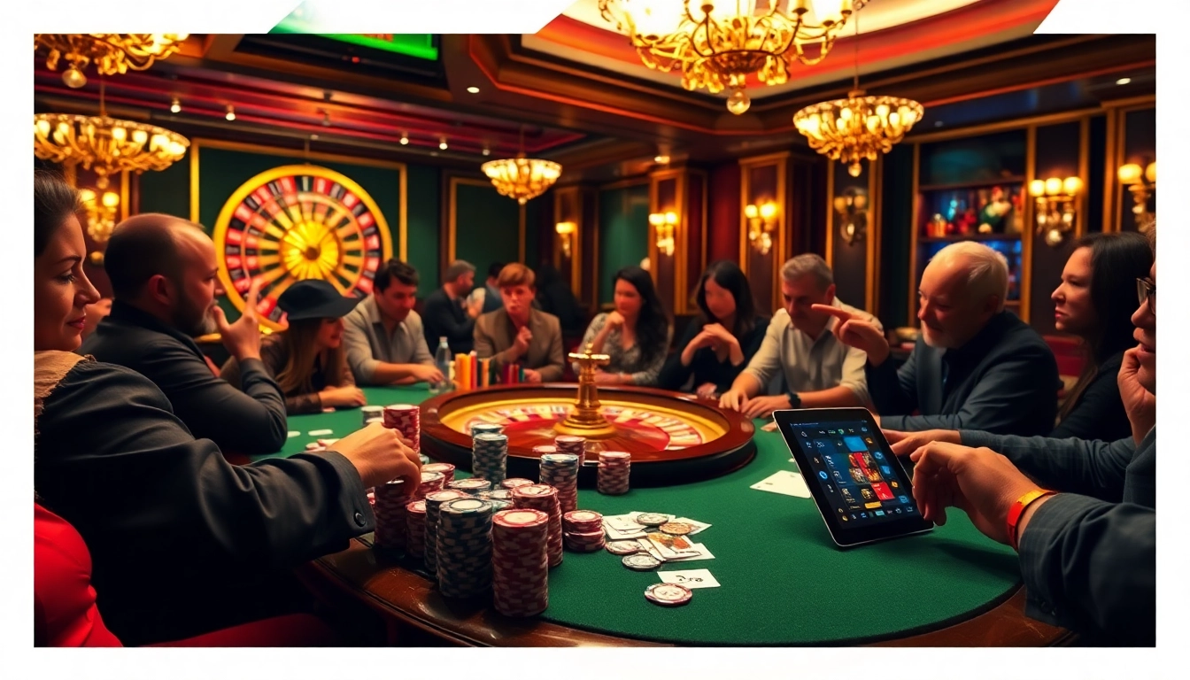 Engaging gameplay at https://dagatructiepp.casino/, featuring vibrant poker chips and players in an upscale casino.